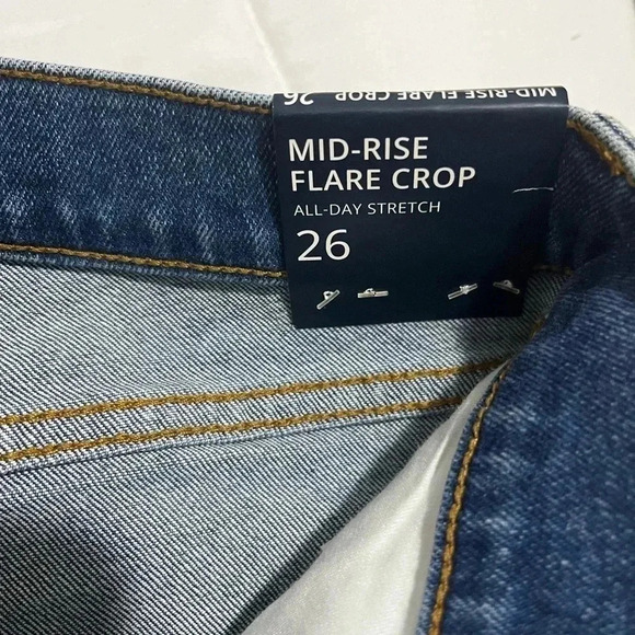 J Crew Jeans Flare Cropped Midrise All Day Stretch Denim Blue NWT Size 27 - Picture 6 of 12